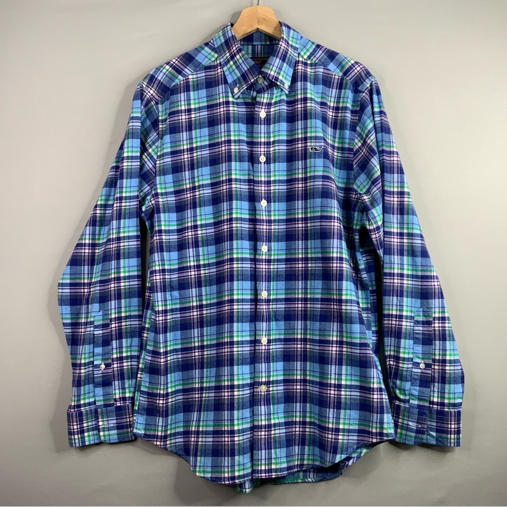 Vineyard Vines Multicolor Plaid Button Down Slim Fit Whale Shirt. Men’s Medium.‎